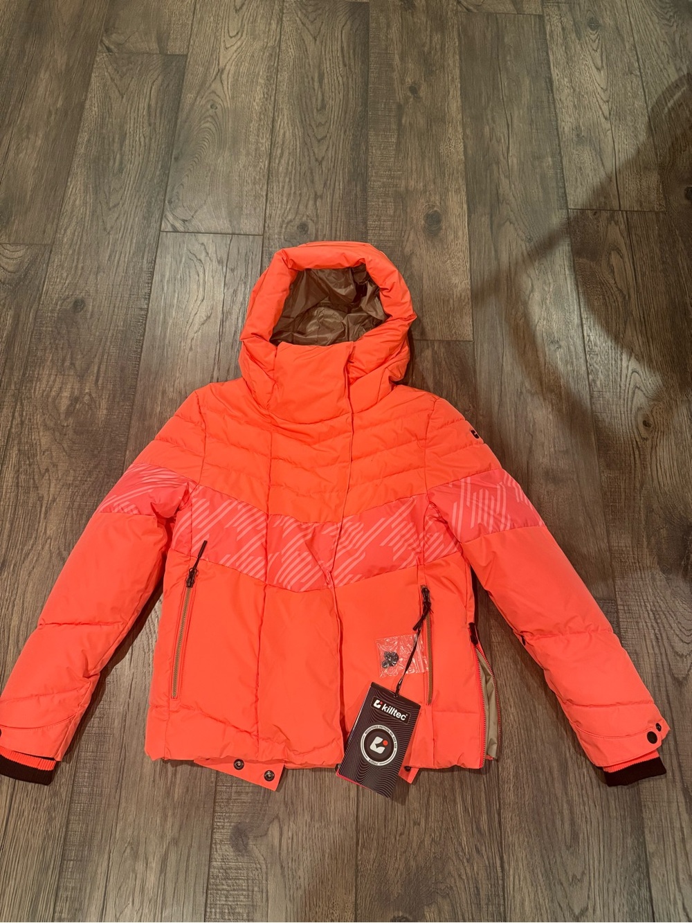 NEW🧡Killtec Women's Houndstooth logo insulated puffer jacket in Coral